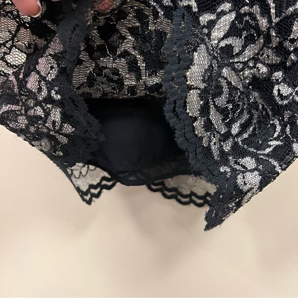 Rena Rowan vintage high rise black and silver lace pants Sz XS - Picture 6 of 7